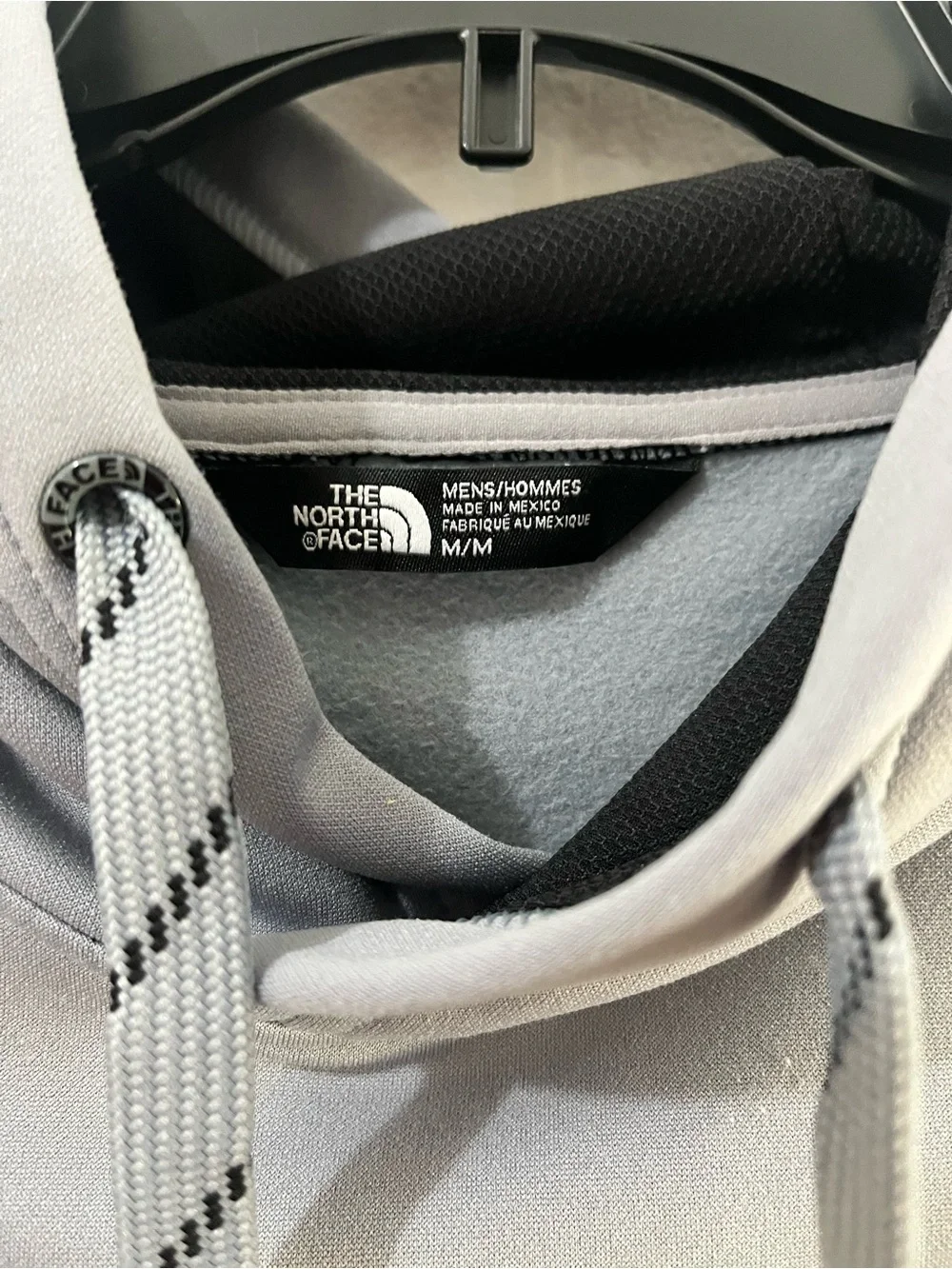 The North Face Men's Gray Hoodie with Yellow Logo
